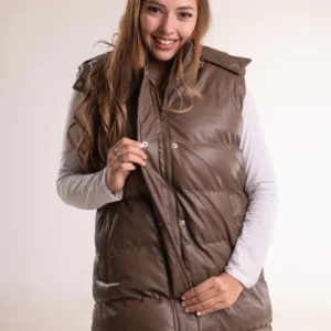 CHALECO LARGO CAPUCHA DESMONTABLE AJUSTABLE